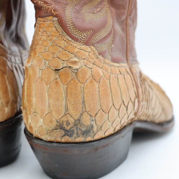 Tony Lama 8113 Exotic Python Brown Label Men's Size 8 D Western Cowboy Boots - Picture 14 of 14